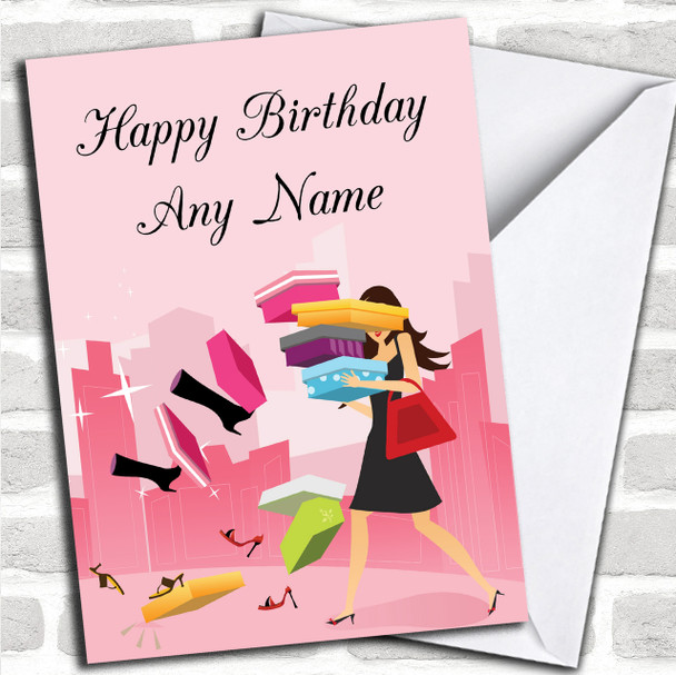 Shoe Shopping Personalized Birthday Card