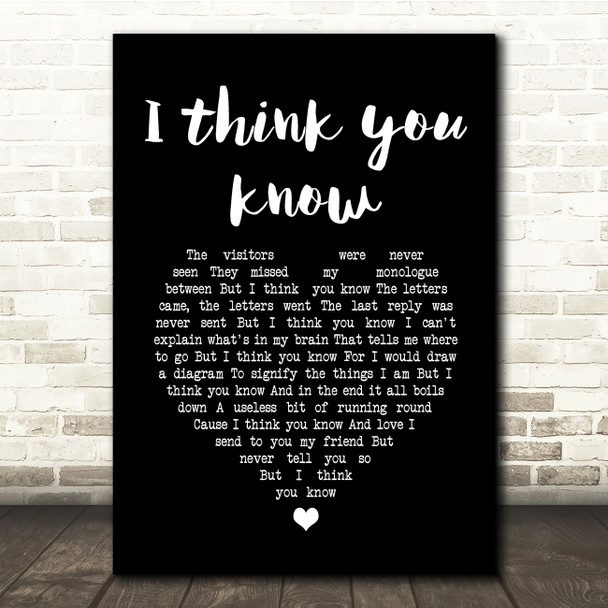 Todd Rundgren I think you know Black Heart Song Lyric Quote Music Poster Print
