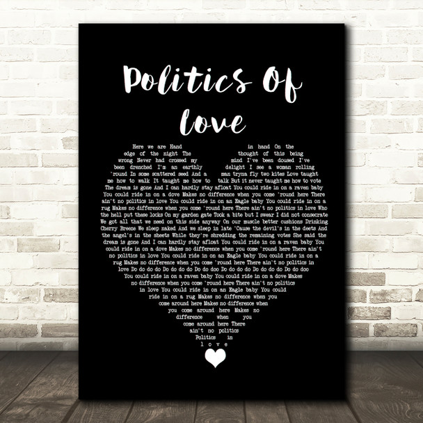 Alex Cameron Politics Of Love Black Heart Song Lyric Quote Music Poster Print