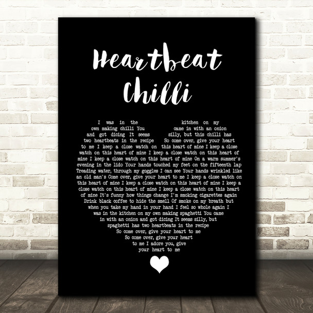 Allo Darlin' Heartbeat Chilli Black Heart Song Lyric Quote Music Poster Print