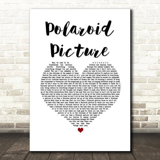Frank Turner Polaroid Picture White Heart Song Lyric Quote Music Poster Print