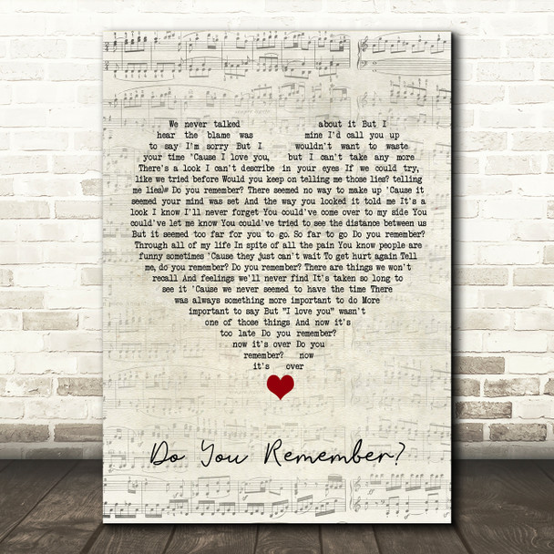 Phil Collins Do You Remember Script Heart Song Lyric Quote Music Poster Print