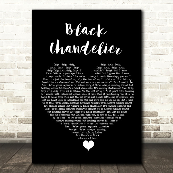 Biffy Clyro Black Chandelier Black Heart Song Lyric Quote Music Poster Print