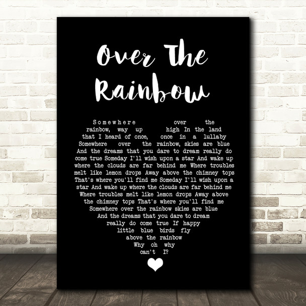 Eva Cassidy Over The Rainbow Black Heart Song Lyric Quote Music Poster Print