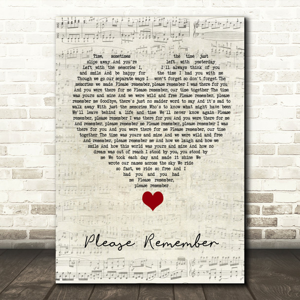 LeAnn Rimes Please Remember Script Heart Song Lyric Quote Music Poster Print