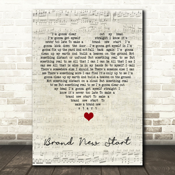 Paul Weller Brand New Start Script Heart Song Lyric Quote Music Poster Print