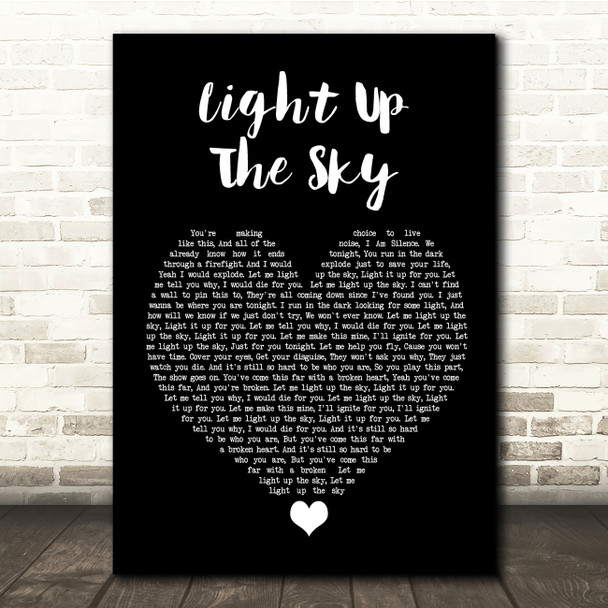 Yellowcard Light Up The Sky Black Heart Song Lyric Quote Music Poster Print