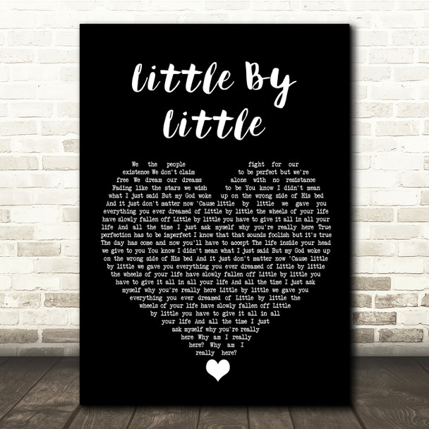 Oasis Little By Little Black Heart Song Lyric Quote Music Poster Print