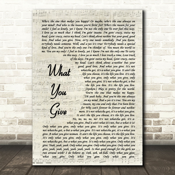 Tesla What You Give Vintage Script Song Lyric Quote Music Poster Print