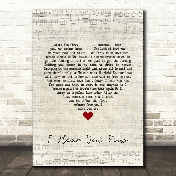 Jon & Vangelis I Hear You Now Script Heart Song Lyric Quote Music Poster Print