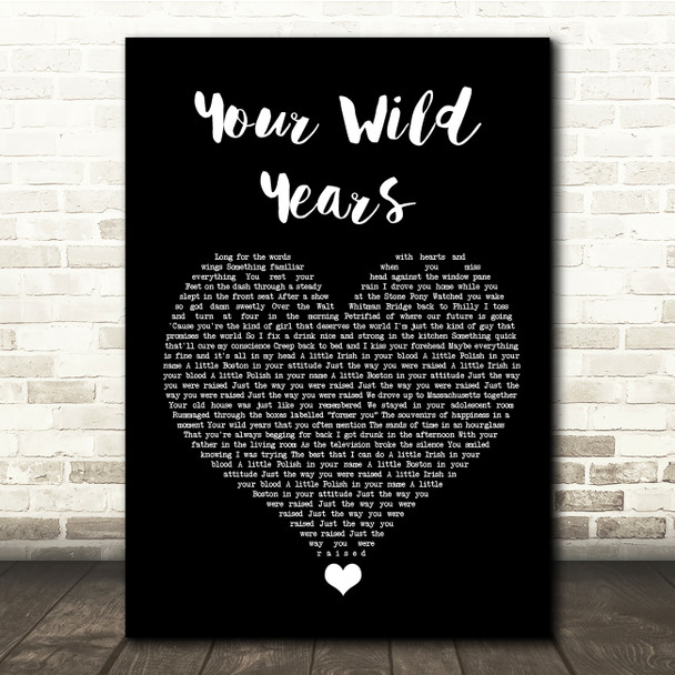 The Menzingers Your Wild Years Black Heart Song Lyric Quote Music Poster Print