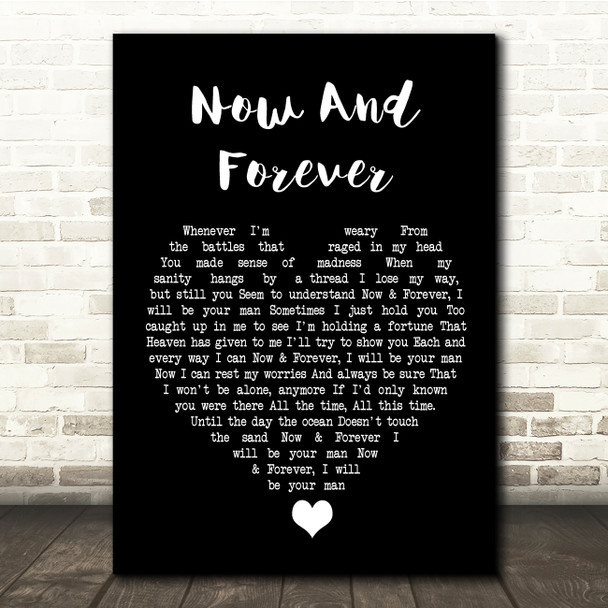 Richard Marx Now And Forever Black Heart Song Lyric Quote Music Poster Print