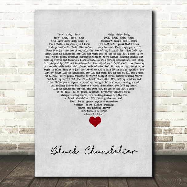 Biffy Clyro Black Chandelier Grey Heart Song Lyric Quote Music Poster Print