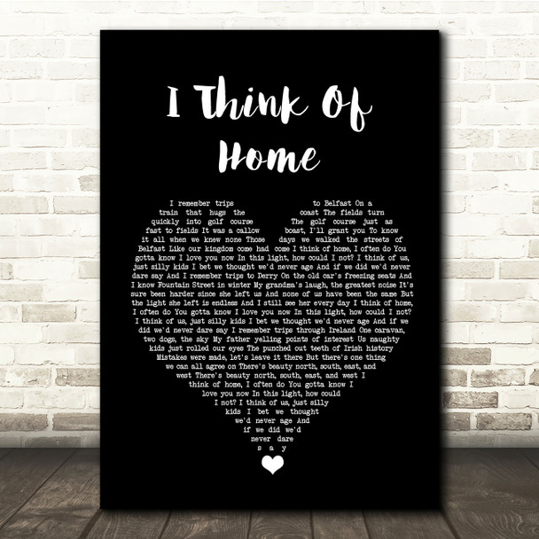 Snow Patrol I Think Of Home Black Heart Song Lyric Quote Music Poster Print