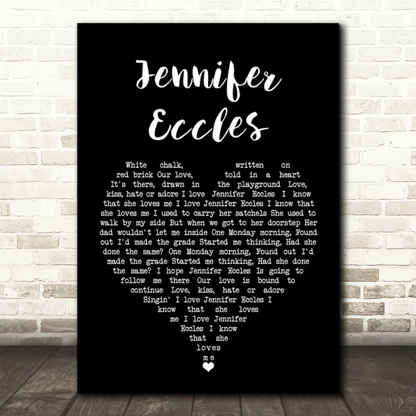 The Hollies Jennifer Eccles Black Heart Song Lyric Quote Music Poster Print