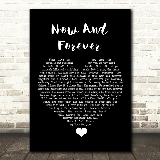 Air Supply Now And Forever Black Heart Song Lyric Quote Music Poster Print