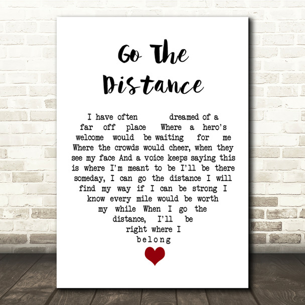 Hercules Go The Distance White Heart Song Lyric Quote Music Poster Print