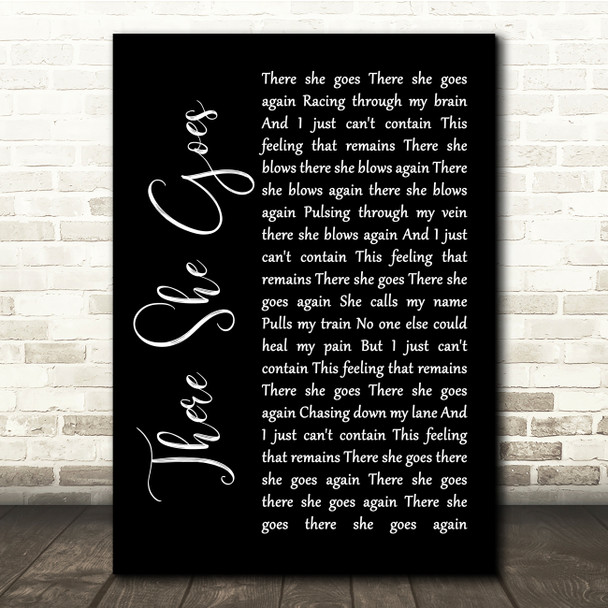 The La's There She Goes Black Script Song Lyric Quote Music Poster Print