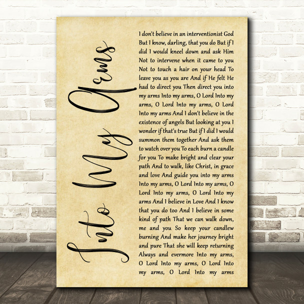 Nick Cave & The Bad Seeds Into My Arms Rustic Script Song Lyric Quote Music Poster Print