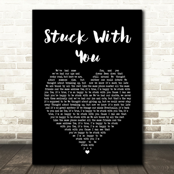 Huey Lewis And The News Stuck With You Black Heart Song Lyric Quote Music Poster Print