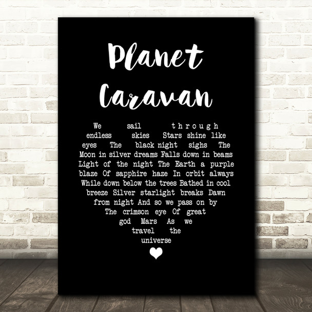 Black Sabbath Planet Caravan Black Heart Song Lyric Quote Music Poster Print