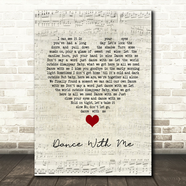 Johnny Reid Dance With Me Script Heart Song Lyric Quote Music Poster Print