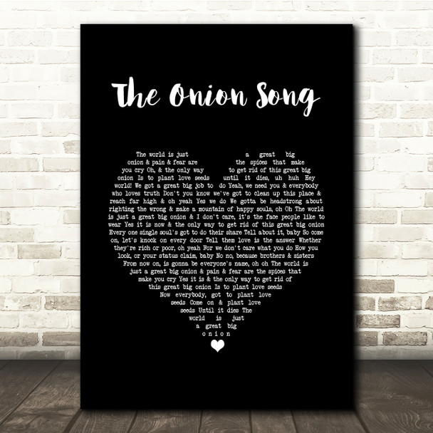 Marvin Gaye The Onion Song Black Heart Song Lyric Quote Music Poster Print