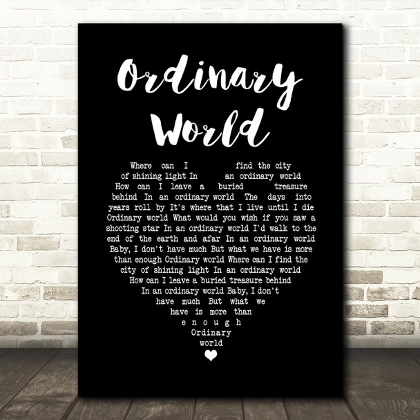 Green Day Ordinary World Black Heart Song Lyric Quote Music Poster Print