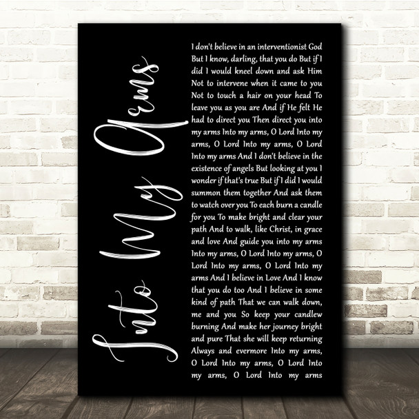 Nick Cave & The Bad Seeds Into My Arms Black Script Song Lyric Quote Music Poster Print