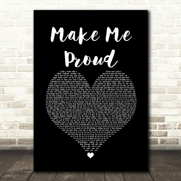 Drake feat. Nicki Minaj Make Me Proud Black Heart Song Lyric Quote Music Poster Print