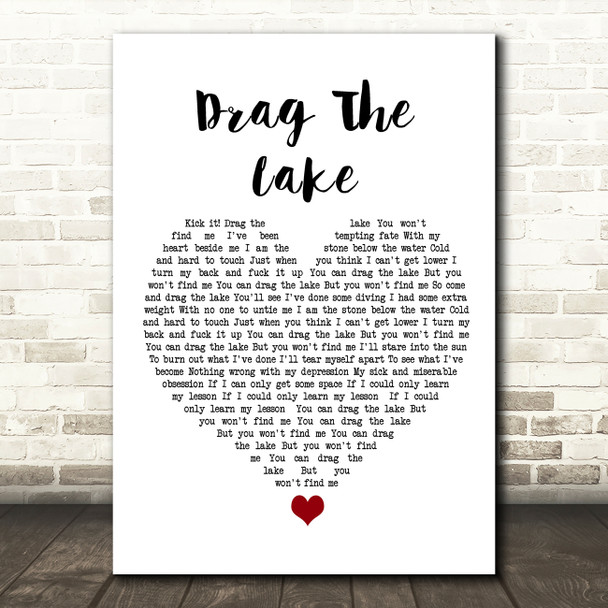 The Amity Affliction Drag The Lake White Heart Song Lyric Quote Music Poster Print