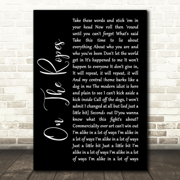 The Wonder Stuff On The Ropes Black Script Song Lyric Quote Music Poster Print