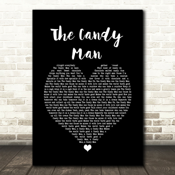 Sammy Davis Jr. The Candy Man Black Heart Song Lyric Quote Music Poster Print