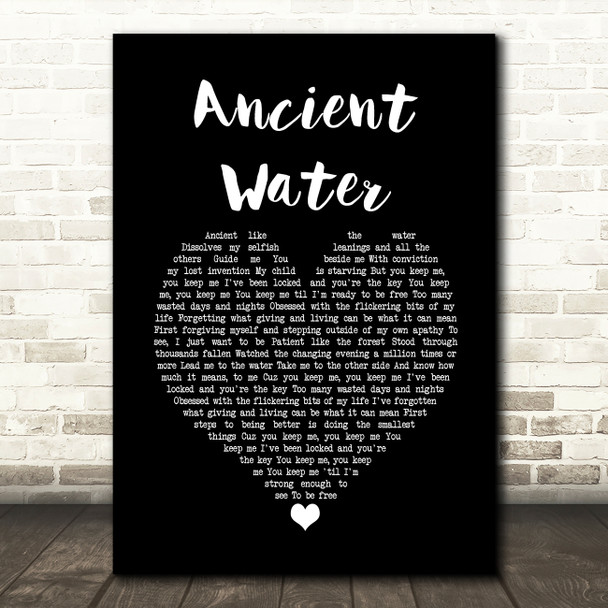 Future Islands Ancient Water Black Heart Song Lyric Quote Music Poster Print
