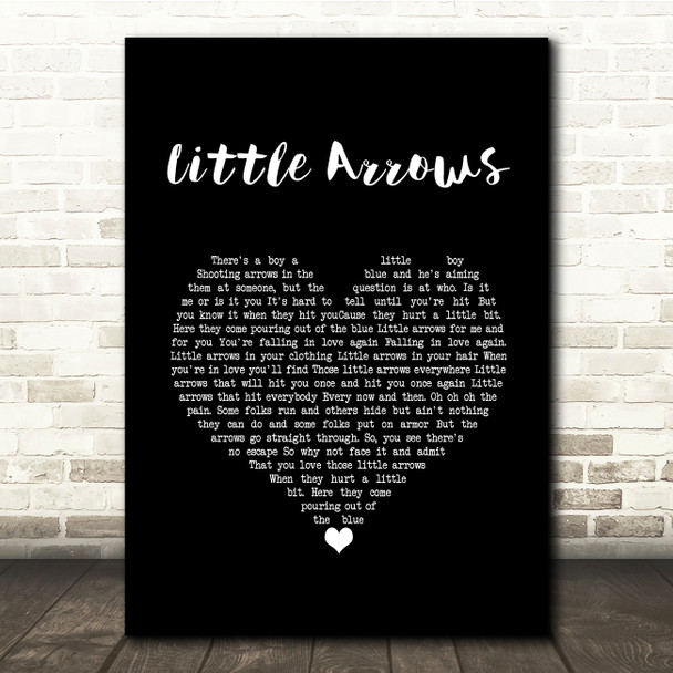 Leapy Lee Little Arrows Black Heart Song Lyric Quote Music Poster Print