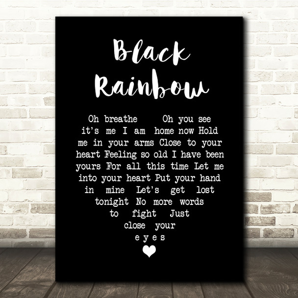 Raffertie Black Rainbow Black Heart Song Lyric Quote Music Poster Print