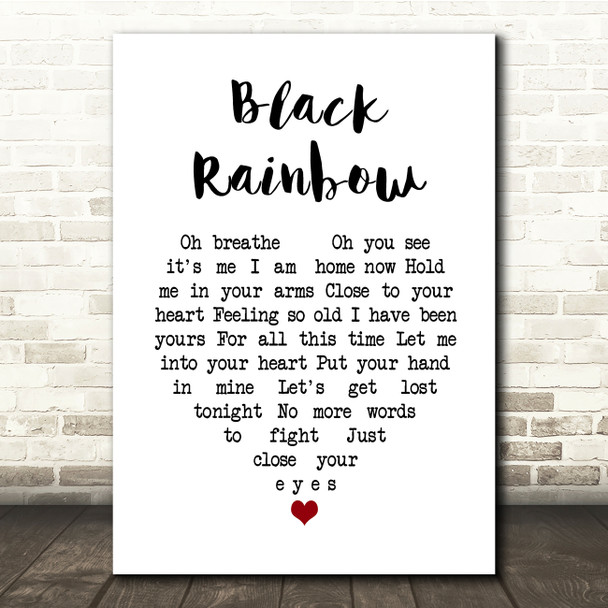 Raffertie Black Rainbow White Heart Song Lyric Quote Music Poster Print