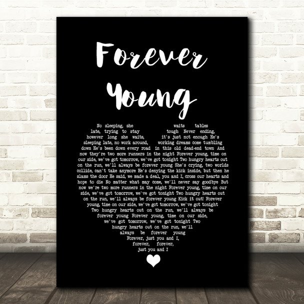 Tyketto Forever Young Black Heart Song Lyric Quote Music Poster Print