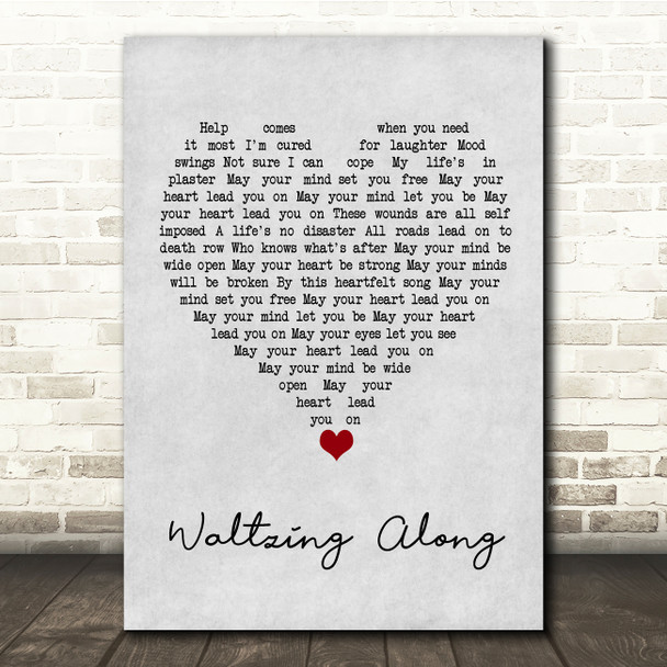 James Waltzing Along Grey Heart Song Lyric Quote Music Poster Print
