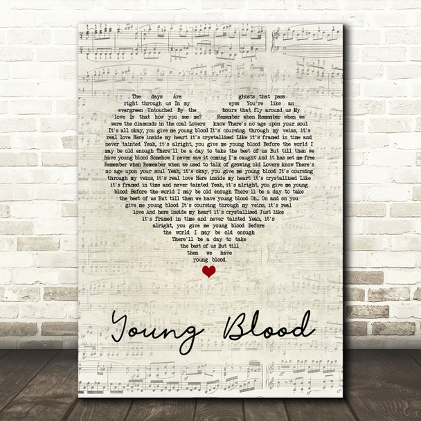Sophie Ellis-Bextor Young Blood Script Heart Song Lyric Quote Music Poster Print