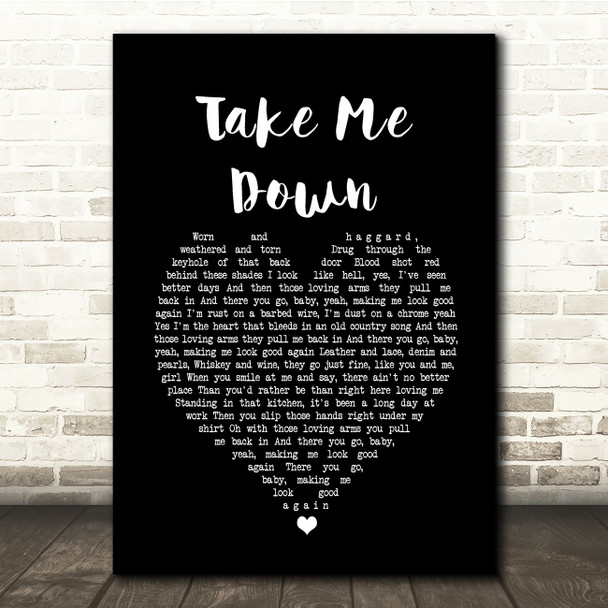 The Pretty Reckless Take Me Down Black Heart Song Lyric Quote Music Poster Print