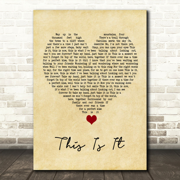 Scotty McCreery This Is It Vintage Heart Song Lyric Quote Music Poster Print