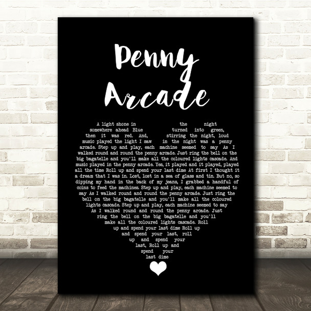 Roy Orbison Penny Arcade Black Heart Song Lyric Quote Music Poster Print
