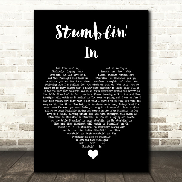 Suzi Quatro Stumblin' In Black Heart Song Lyric Quote Music Poster Print