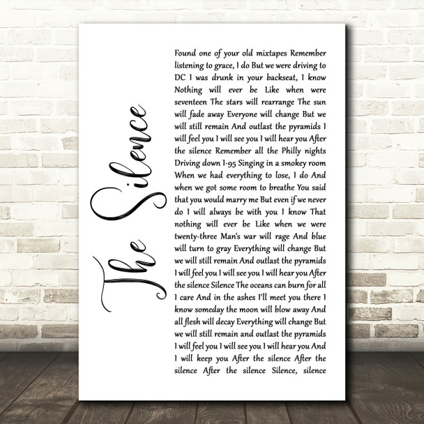 Halestorm The Silence White Script Song Lyric Quote Music Poster Print