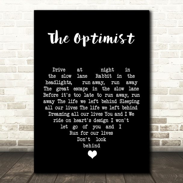 Anathema The Optimist Black Heart Song Lyric Quote Music Poster Print