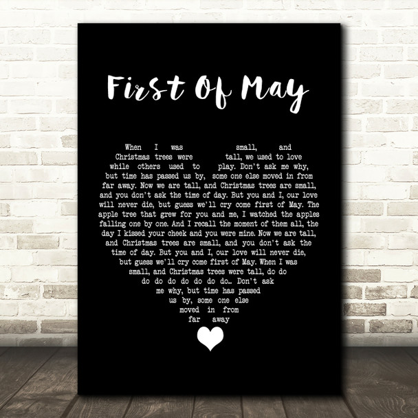 Bee Gees First Of May Black Heart Song Lyric Quote Music Poster Print