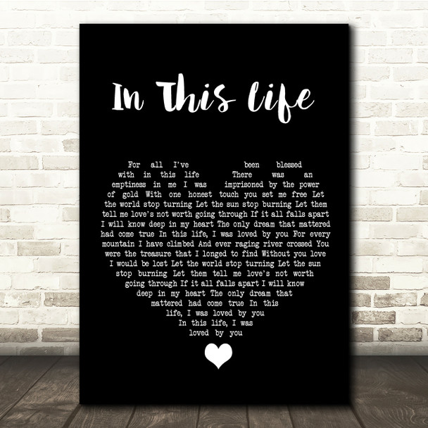 Westlife In This Life Black Heart Song Lyric Quote Music Poster Print