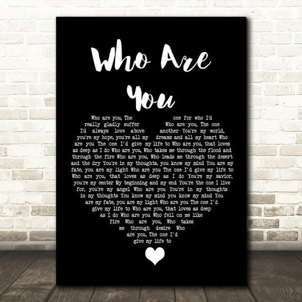 Carrie Underwood Who Are You Black Heart Song Lyric Quote Music Poster Print