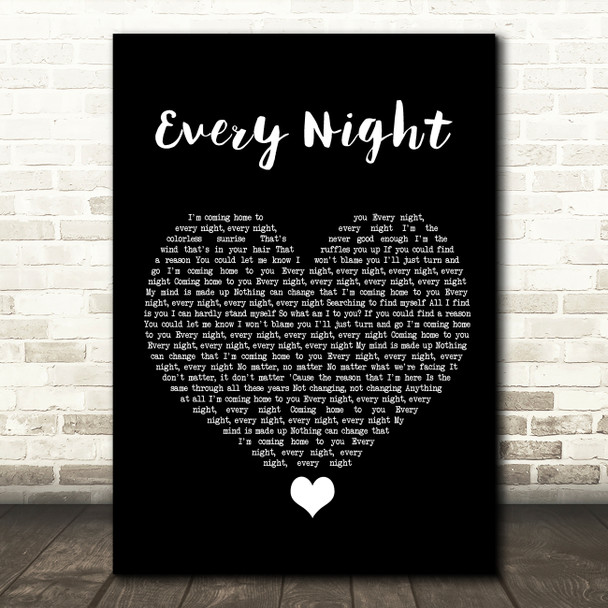 Imagine Dragons Every Night Black Heart Song Lyric Quote Music Poster Print